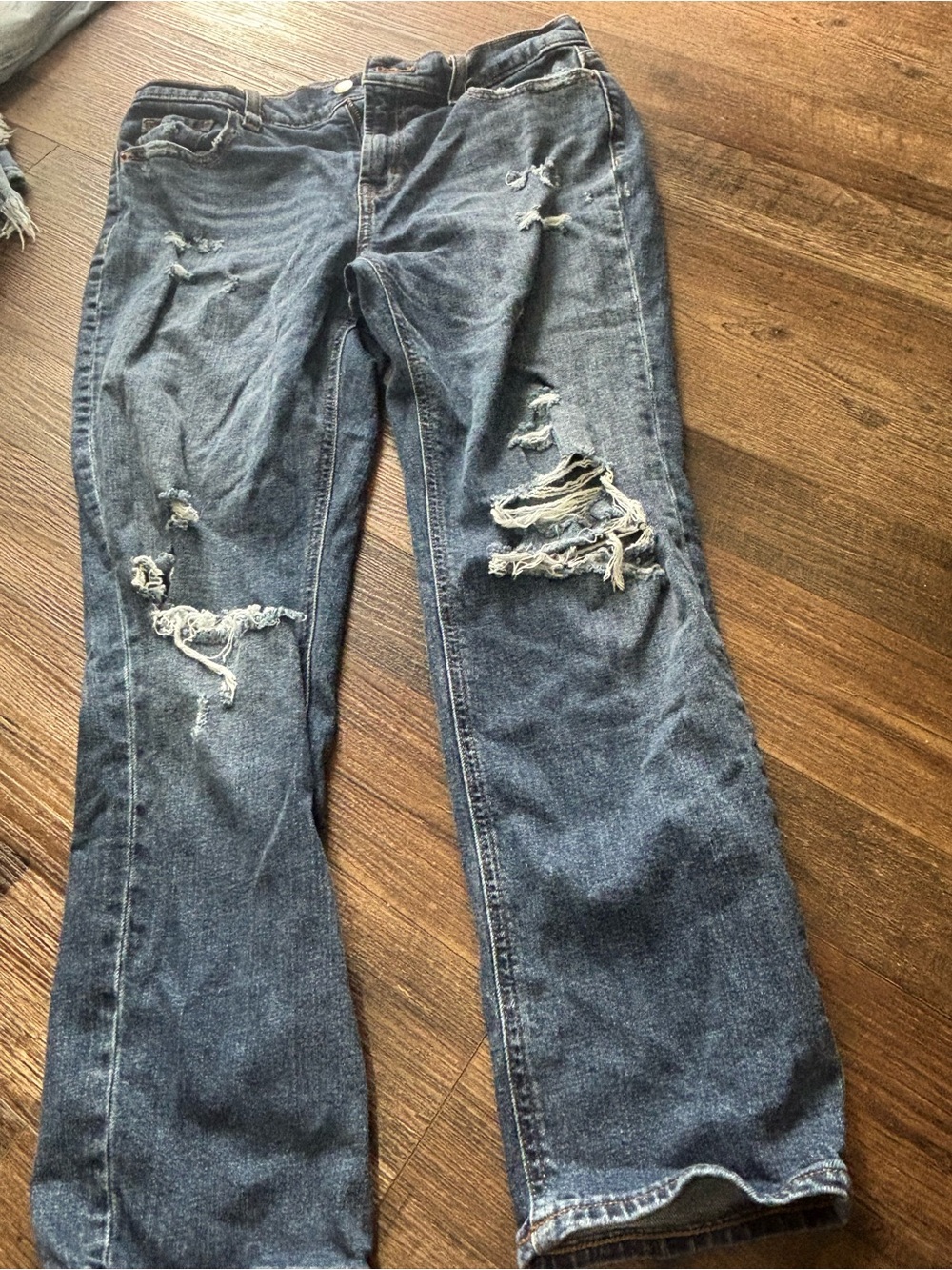 Old Navy Distressed Dark Blue Flare Jeans